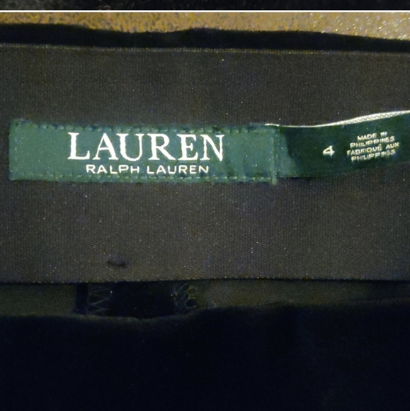 NWT Lauren Ralph Lauren Black Velvet pants with side zipper 4 - Picture 2 of 4